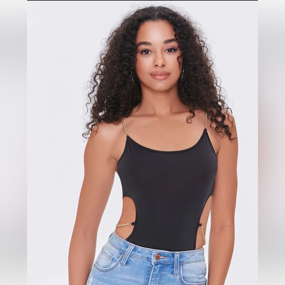 🔸 Forever 21 🔸 chain cutout bodysuit - Picture 1 of 11